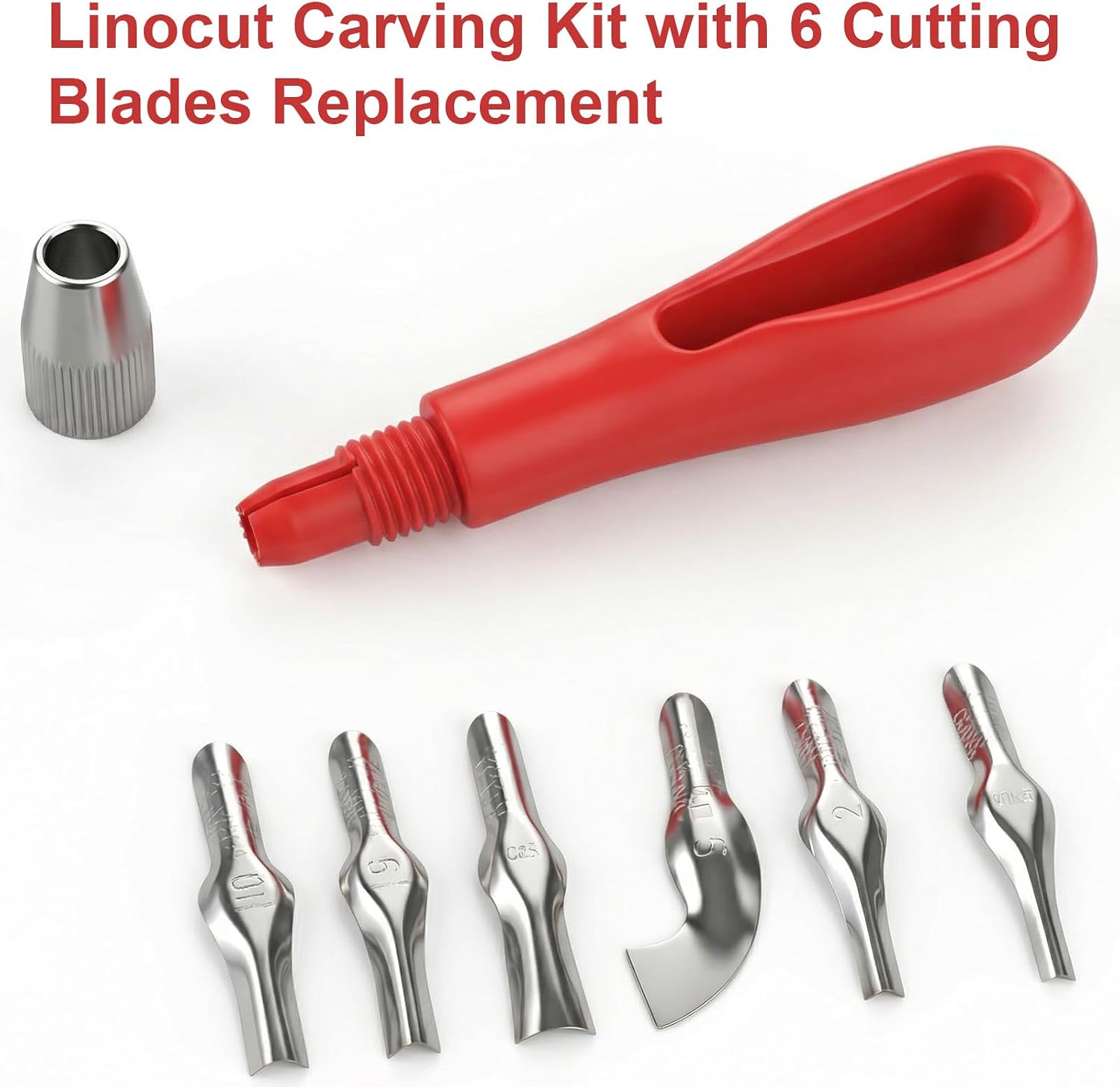 Linocut Carving Kit, Linoleum Cutter Tools Speedball Carving Tools with 6 Blades for Block Printing, Stamp Making, DIY Sculpture and Printmaking