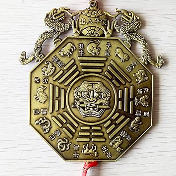 Feng Shui Ornaments Chinese Bagua Mirror Home Supplies Decoration Bring Wealth and Luck Hang 3.9 (Dragon Bagua Mirror)