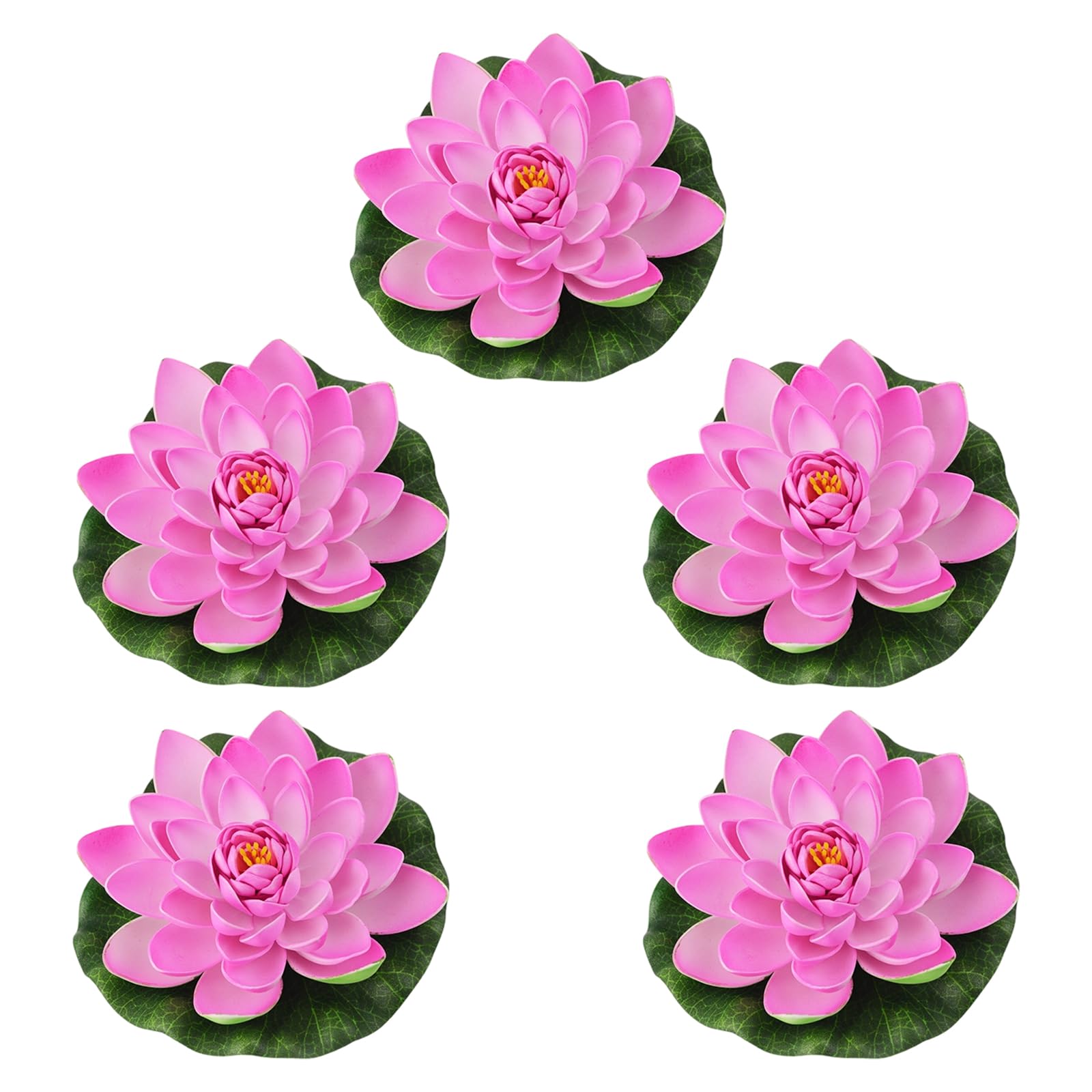 Tsophreniq 5Pcs Floating Foam Flower with Artificial Water Lilies Pad Pond Plant Ornament for Aquariums Garden Flower Water Lilies Plant