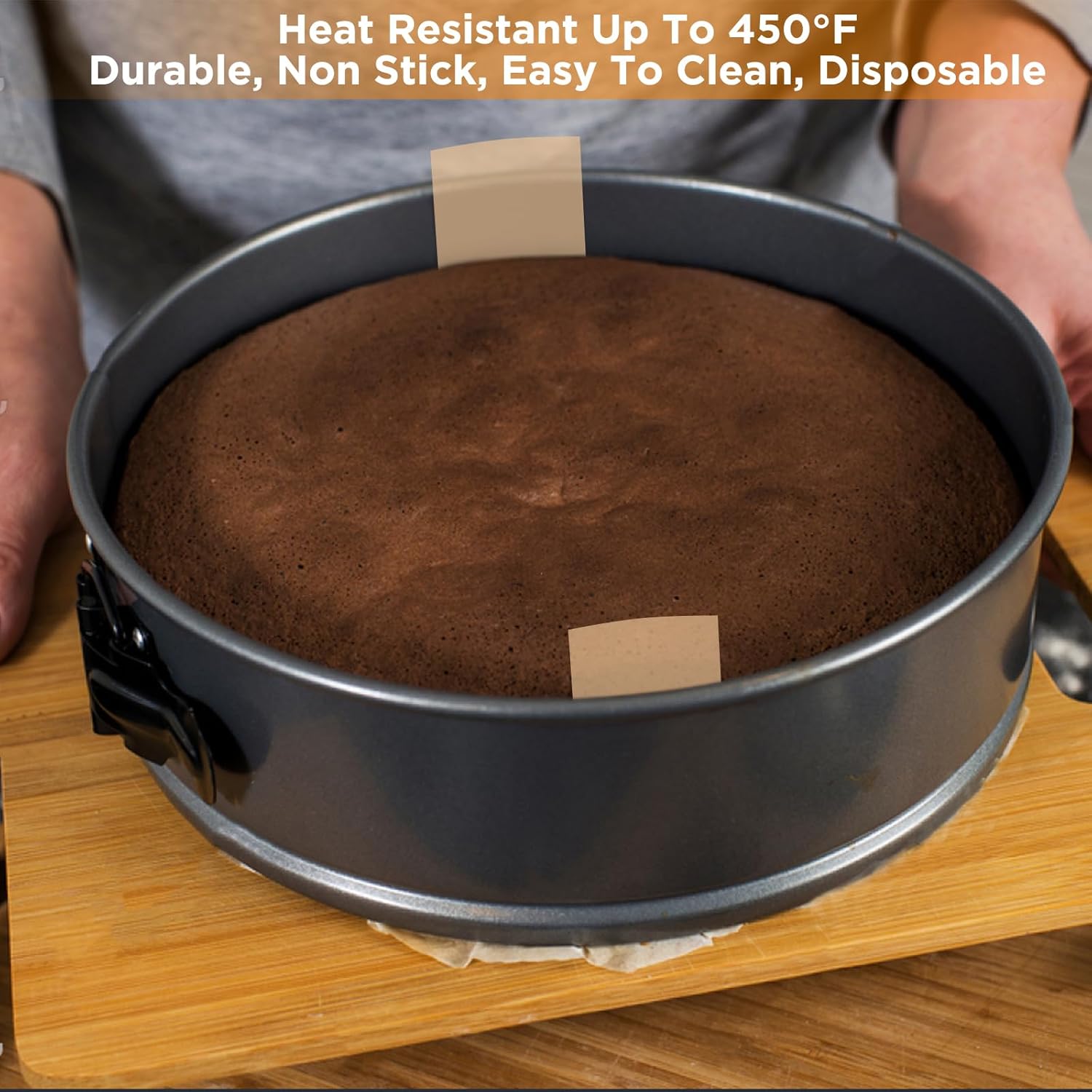 100 Pcs Baking Parchment Paper, 6 inch Round Cake Pan Liner with Lift Tab, Non-Stick Precut Baking Parchment for Baking Cookies, Bread (Unbleached) - Image 3