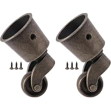 Vintage-Swivel-Round-Caster-Cups Cup Swivel Wheel Casters for Furniture, Piano Stands, Tables, Cabinets, Bookshelves, Plant Stands 2.6 x 1.5 Inch 2PCS by Emptty