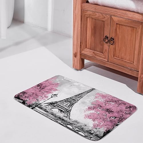 Miniatura 2 de Paris Tower - Tapete de baño de microfibra extrasuave y absorbente, tapete de baño de felpa antideslizante, tapete de baño para suelo de baño,
