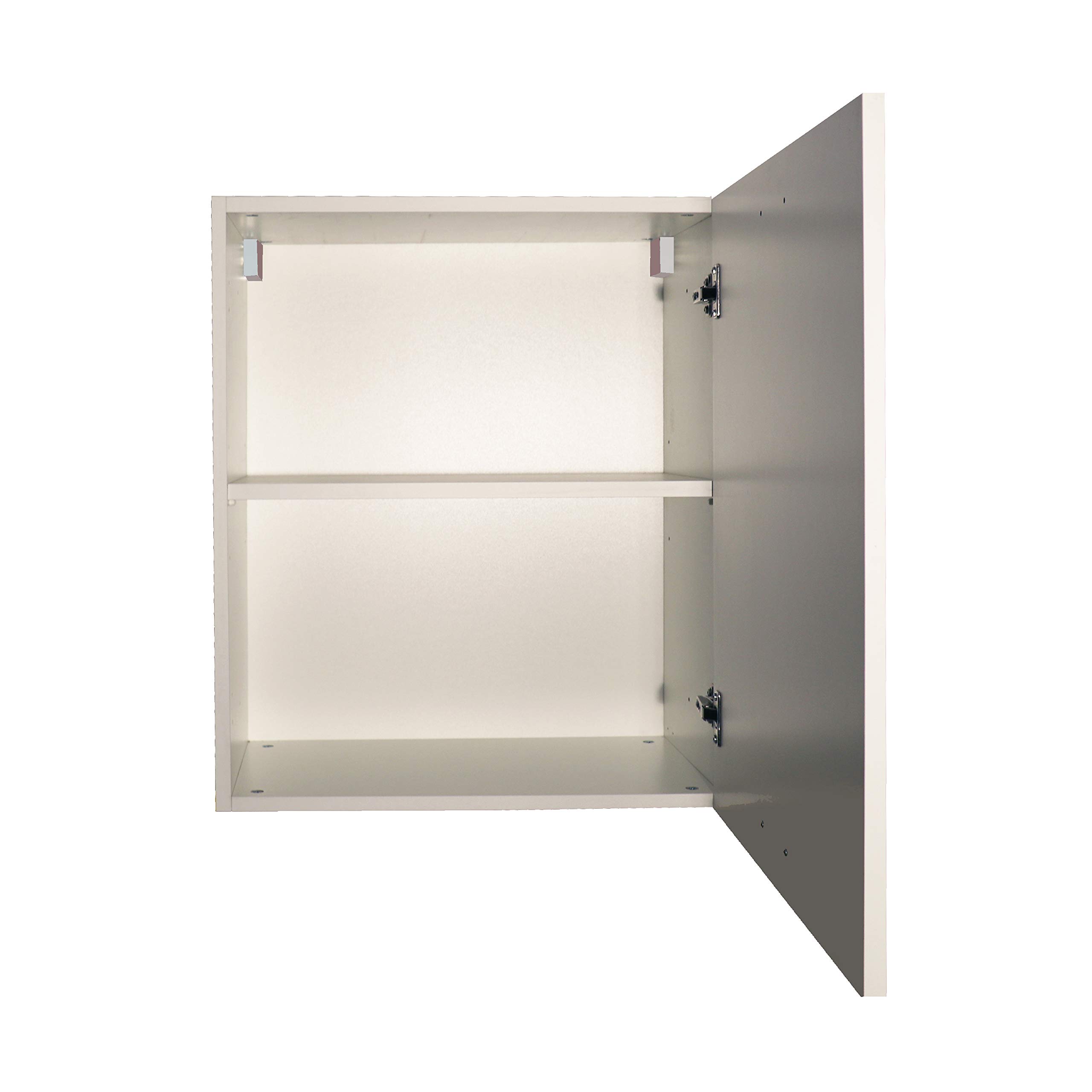 MABEL Pensile Cucina Sospeso Bianco 1 Anta e 1 Ripiano Mobile Cucina in Legno Nobilitato Finitura Antigraffio Mobile Bagno Sospeso Facile da Montare Pensile Bagno Salvaspazio - L 60 x P 35 x H 70,5 cm