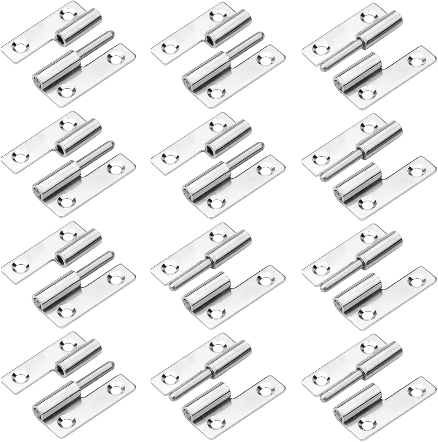 12 Pack 2" x 13/8" H Shaped Lift Off Hinges, Stainless Steel 304