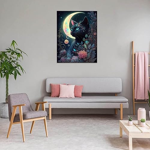 Miniatura 3 de croshom Kits de arte de diamantes de bricolaje con diamante redondo, kits de pintura de diamantes de gato 5D para adultos, pintura de diamante de