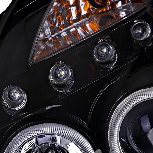 Miniatura 8 de Spec-D Tuning Proyector LED de doble halo con lente ahumada, carcasa negra brillante, compatible con Infiniti G35 2003-2007 de 2 puertas Coupé con