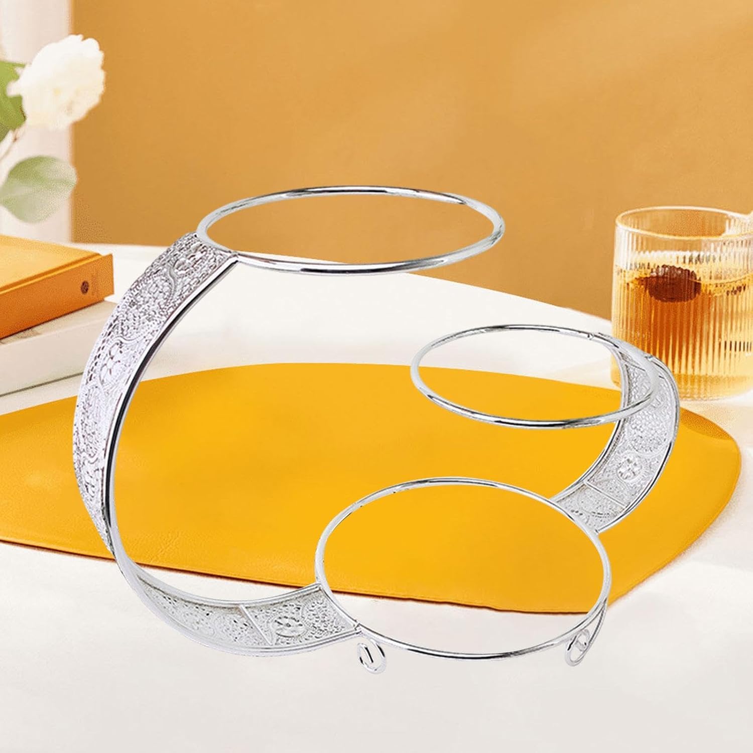 3 Tiers Serving Tray Metal Cake Stand Rack for Countertop Table Wedding