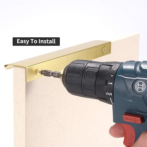 Miniatura 6 de Satanga Tirador de pestaña para los dedos de los bordes para armarios de cocina, tiradores ocultos de aluminio para puerta, paquete de 10 unidades