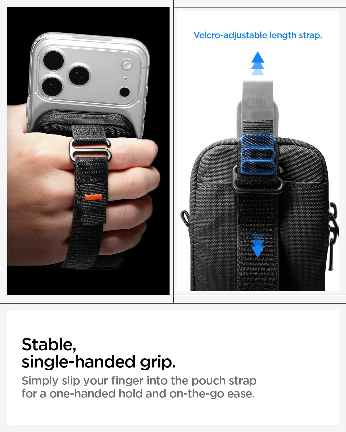 Spigen TinTap Zip MagFit Magnétique Mini-Pochette Porte-Cartes Compatible iPhone 16/15-12 Noir