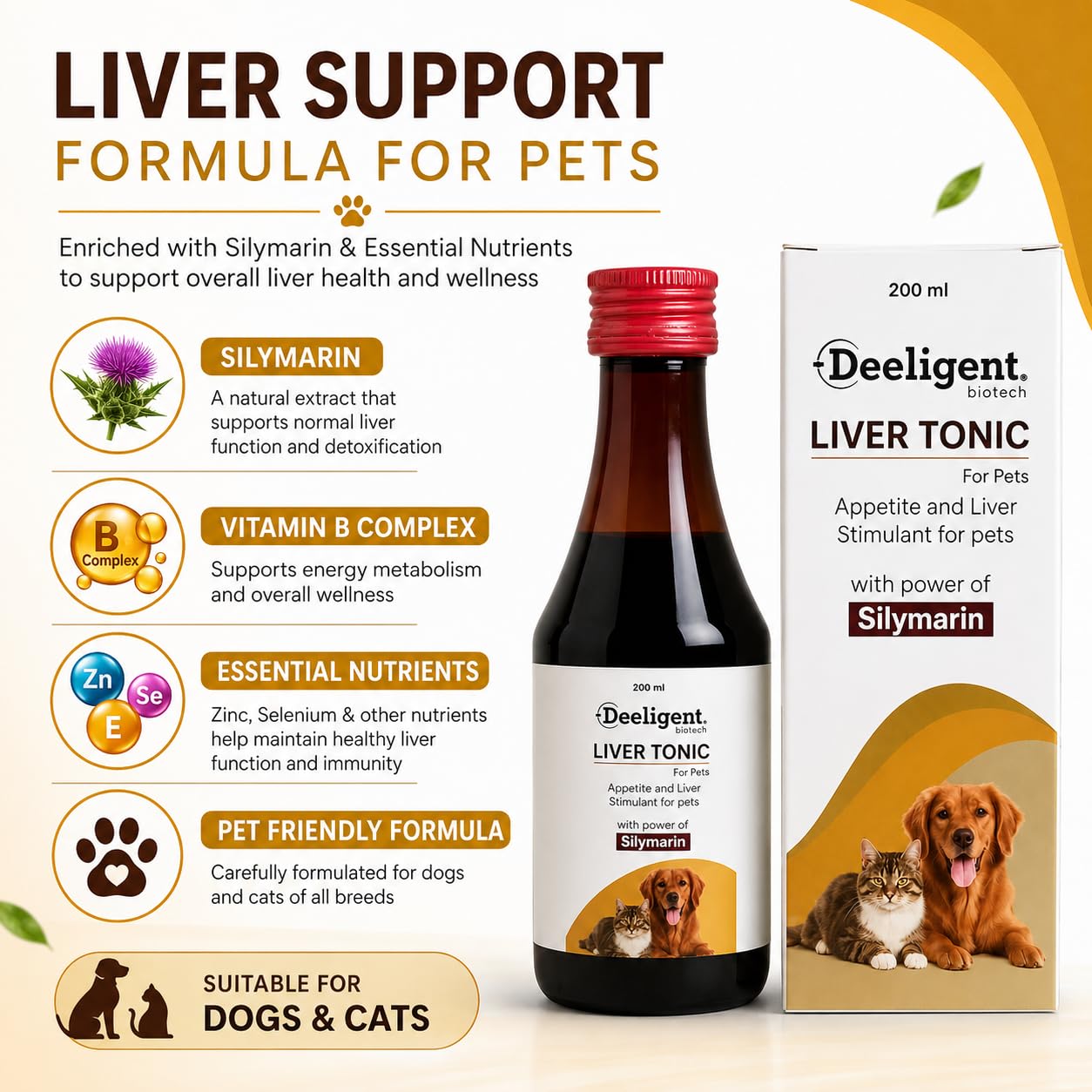 Liver Tonic for Pets 200ml | Appetite & Digestion Support Syrup | Herbal Liver Detox Supplement for Dogs, Cats, Puppies & Kittens with Vitamins — Amazon image 4
