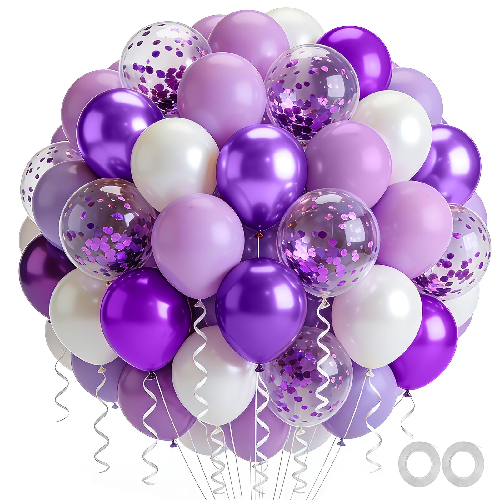 JasGood Luftballons Geburtstags 60 Stück Helium Ballons für Geburtstagsdeko Hochzeit Taufe Abschluss Party Deko Babyparty Jugendweihe Verlobung,12Zoll