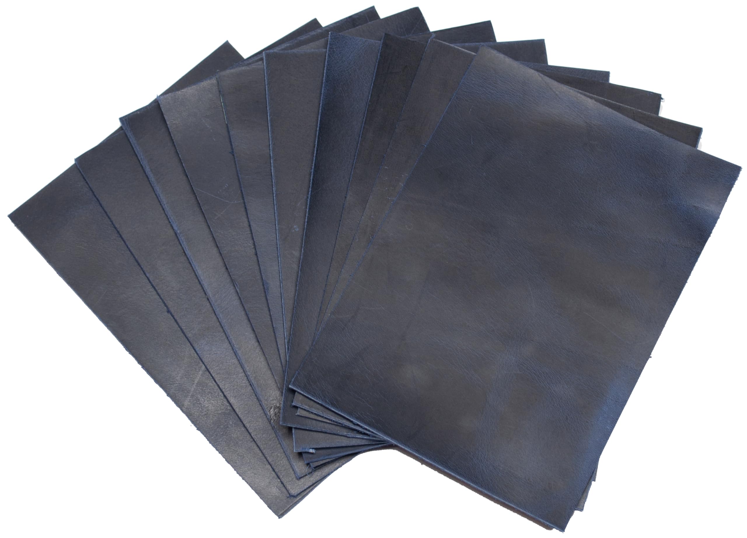 HAPPER STUDIO Cowhide 1.7 mm Thickness Pull-Up Crazy Horse Leather. Genuine leather sheets for crafting. (10, Dark Blue, A6 (105 x 148mm))