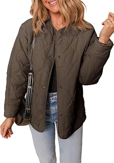 Dokotoo Women's Quilted Puffer Jacket: Lightweight Warmth with Snap Closure