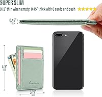 Vista 144 de Travelambo Billetera delgada con bolsillo delantero y clip para el dinero con bloqueo de identificación por radiofrecuencia, talla única