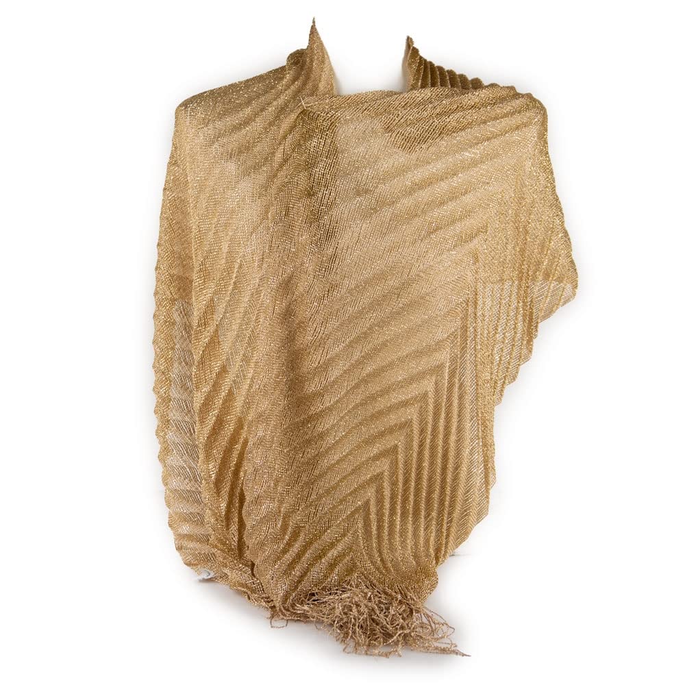 Coprispalle donna elegante cerimonia a plissè con frange sciarpa x ragazza foulard fular scialle lurex da matrimonio per abito da sera giorno estivo primavera estate 2026