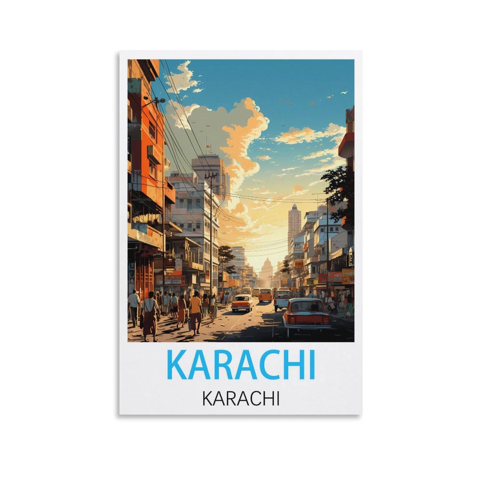 Metal Tin Sign Karachi Karachi,Wall Decor Kitchen Garage Dining Room Home Decor Hotel Decor Gift 30x30cm