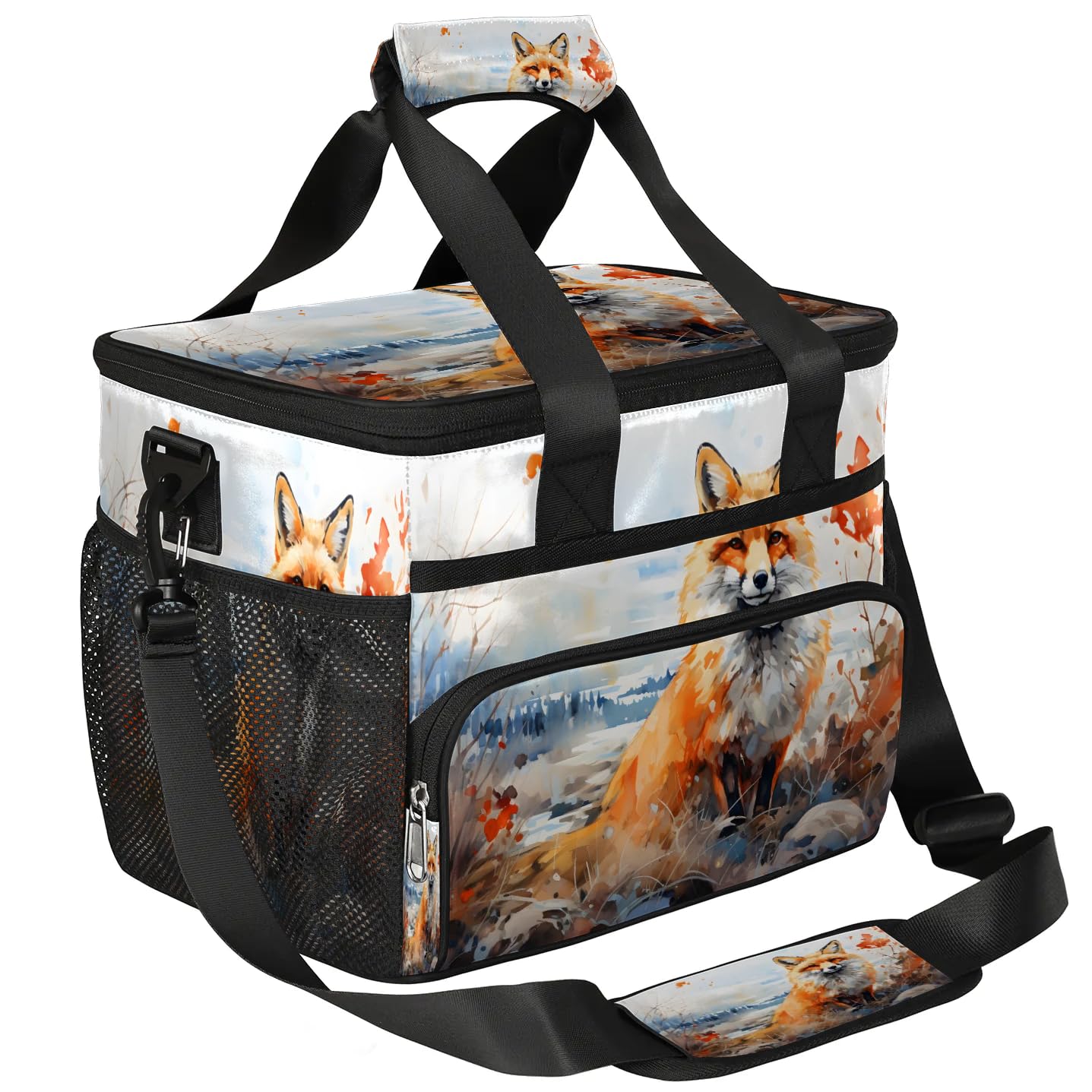 Lunch Box for Men Heavy Duty Insulated Lunch Bag for Women Watercolor Wild Fox Lunchbox for Adults Lunch