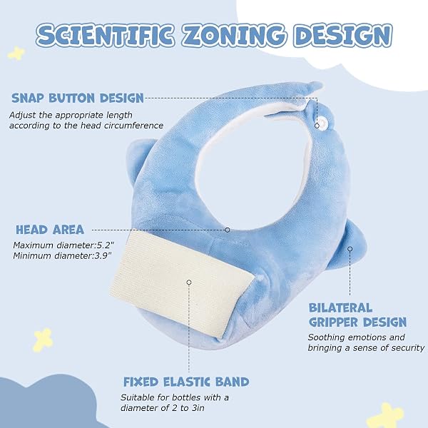 Bottle Holder Pillow Hands-Free,Adjustable Comfortable Neck Support Pad for Bottle Washable Soft Pillow - 2