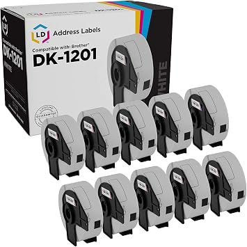 LD Compatible Address Label Replacements for Brother DK-1201 1.1 inch x 3.5 inch 10-Pack