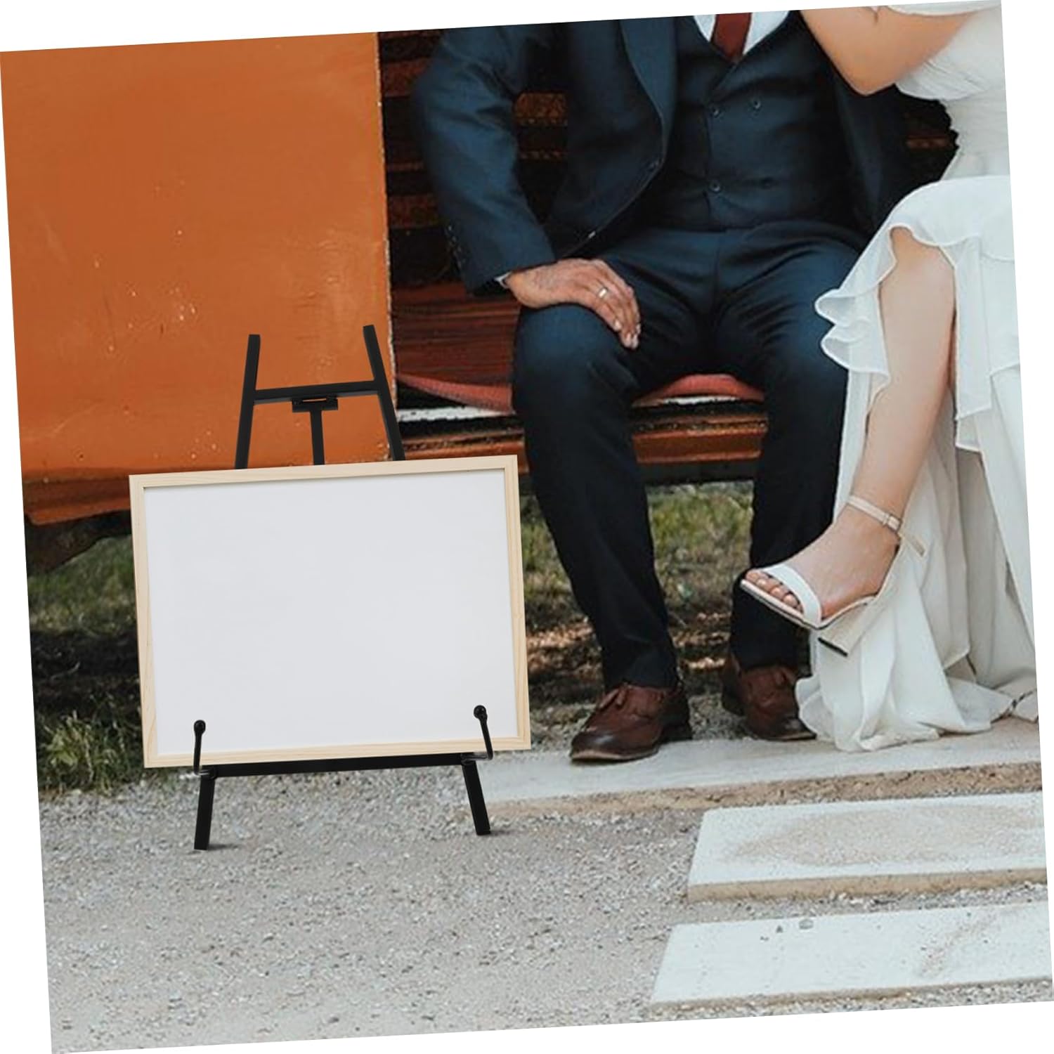 Tripod Display Easel Stand Tabletop Photo Holder for Art Weddings and Home Decor Portable and Lightweight Metal Rack for