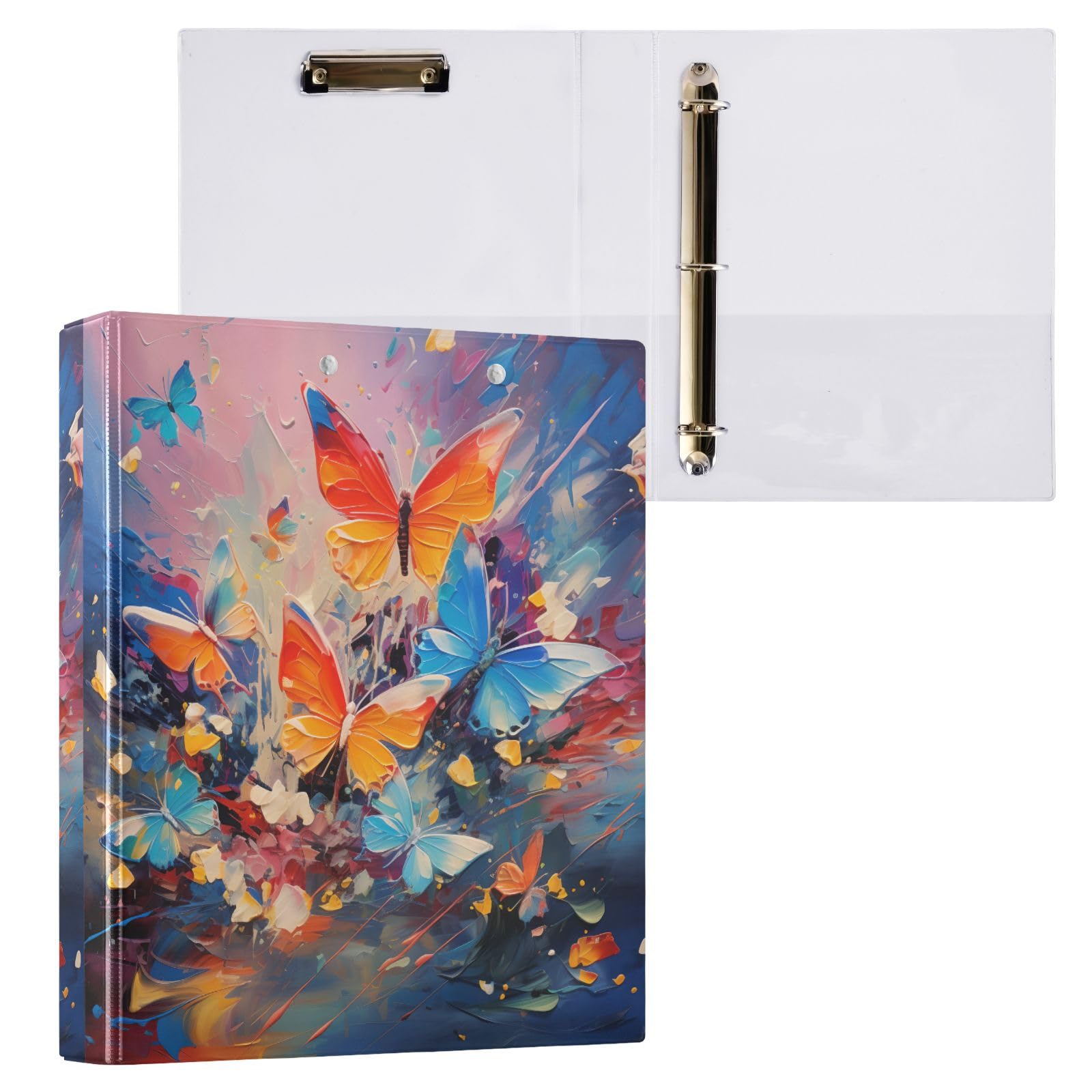 Creative Art - Raccoglitore a 3 anelli, 3,8 cm, rotondo, contiene 200 fogli con 3 tasche interne in PVC trasparente, per scuola e ufficio