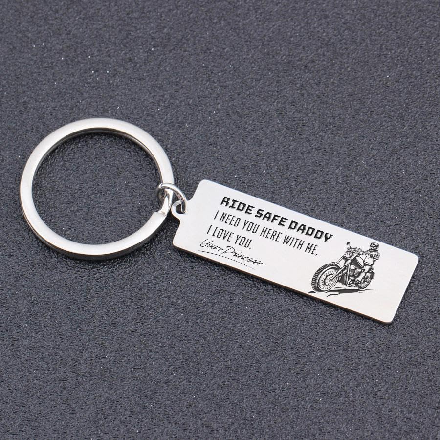 Sushirama Keys Ride Safe Daddy - I Need You Here With Me - Your Princess Keychain, Personalized Gift for Her Best Friend Gift Birthday Gift, Christmas Gift, Father's day Gift for daddy