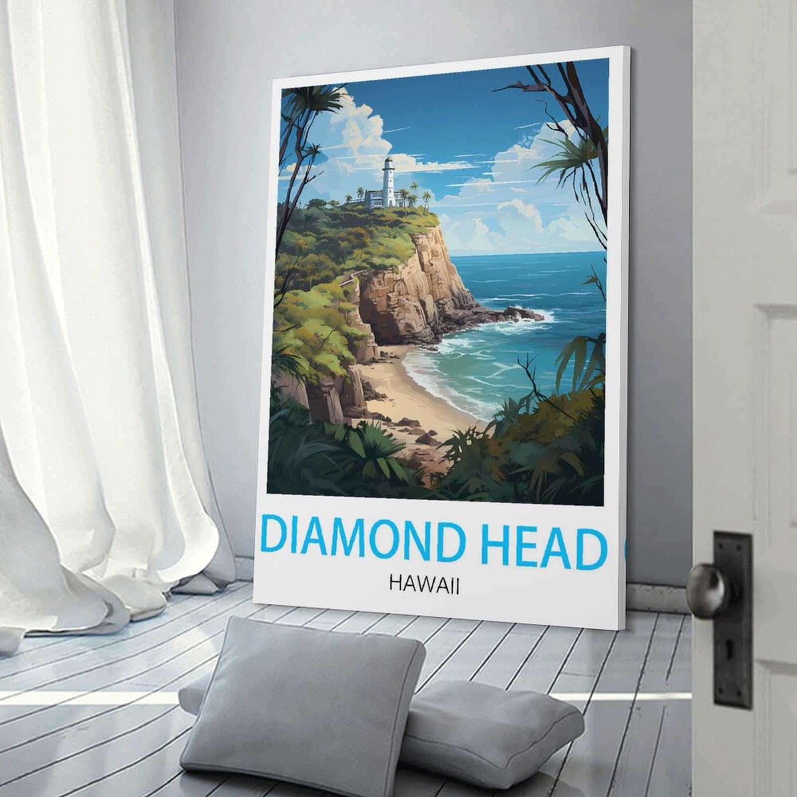 Amazon.com: Diamond Head Hawaii Vintage Travel Poster 08x12inch