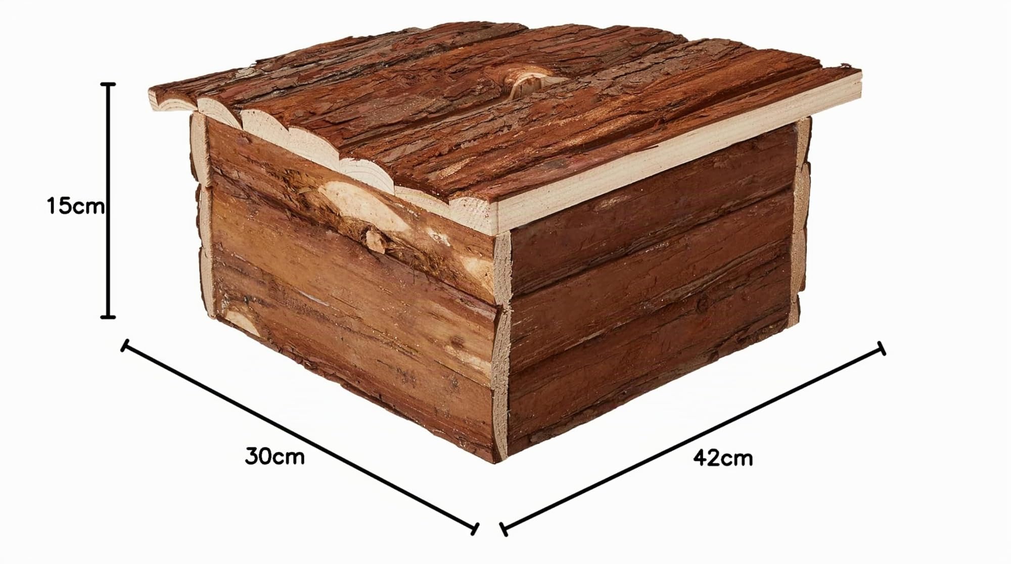 Croci Wood Corner House - Casetta per Roditori e Porcellini D'India, Rifugio in legno ad angolo,Accessori per criceti e topi, 42X15X30 CM