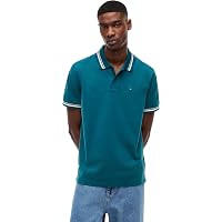 Tommy Jeans Uomo Maglietta Polo Tipped Regular Fit, Blu (Polar Teal)