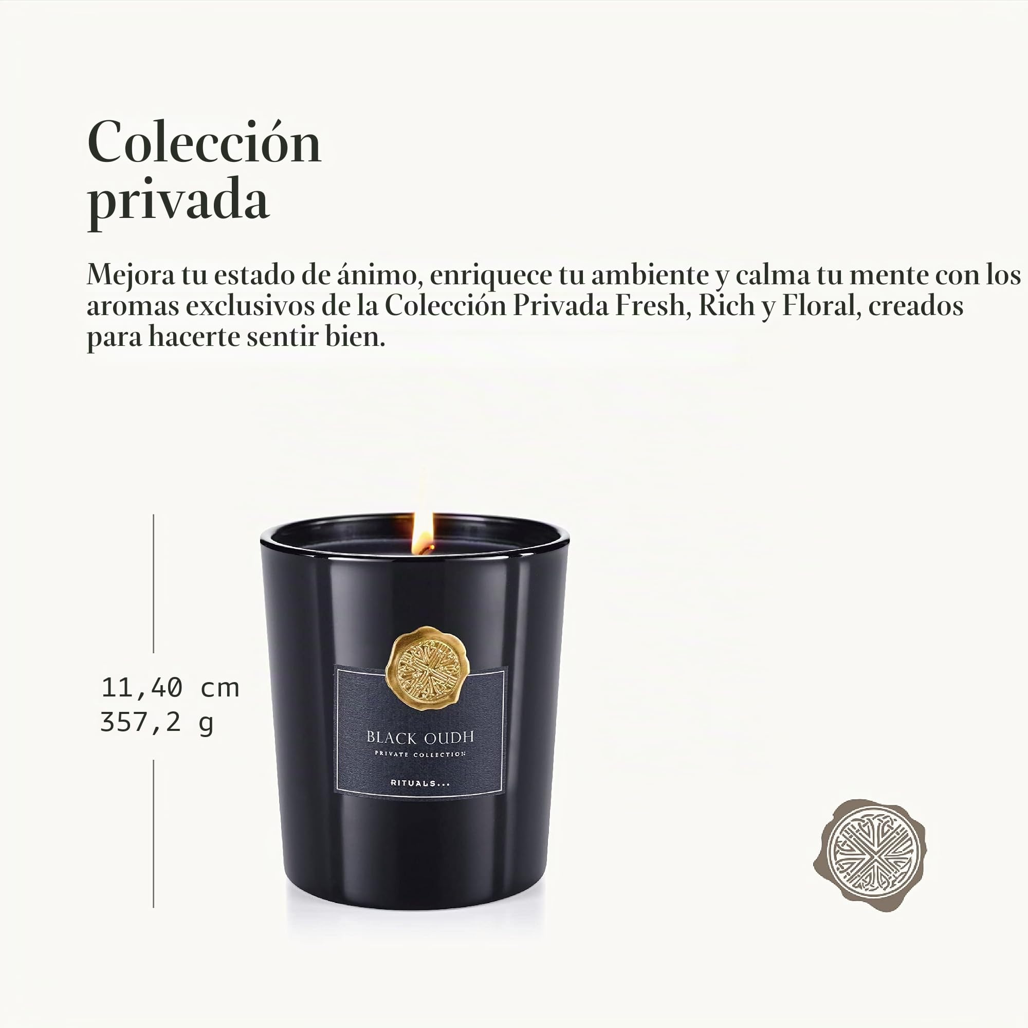 RITUALS Black Oudh - Vela decorativa para el hogar, 12 onzas