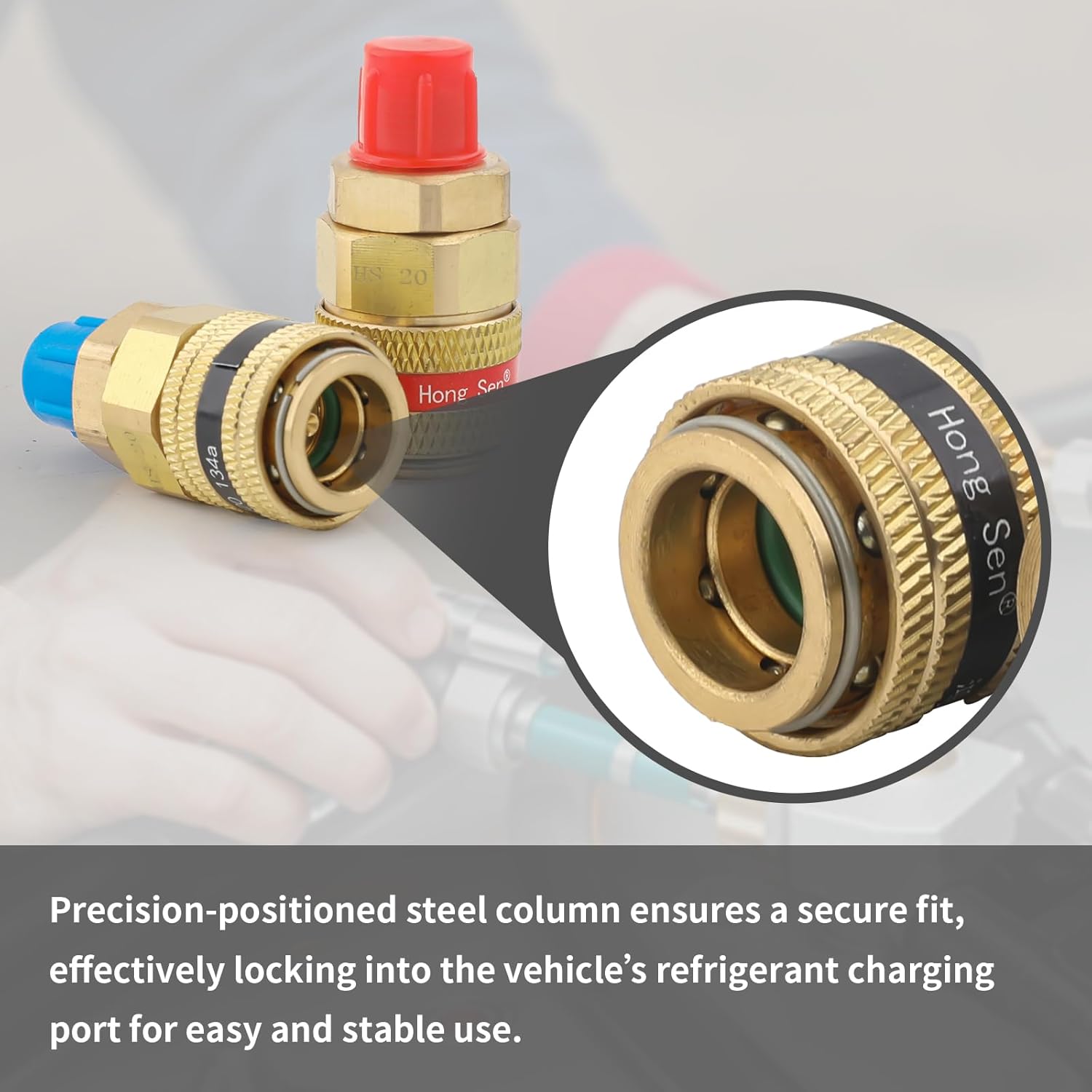 AC Gauge Set with 5FT Hoses,R134a Quick Coupler Adapter for R410A, R134A, R22 Refrigerant