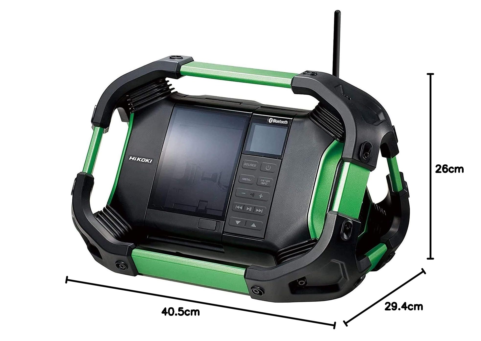 HiKOKI Akku-Baustellenradio UR18DSDL (Bluetooth, DAB+, USB, Wassergeschützt, AUX, Hohe Empfangsleistung und Klangqualität)