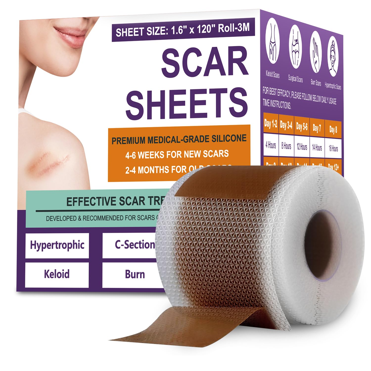 Medical Grade Silicone Scar Sheets - Reduce Scar Appearance -14