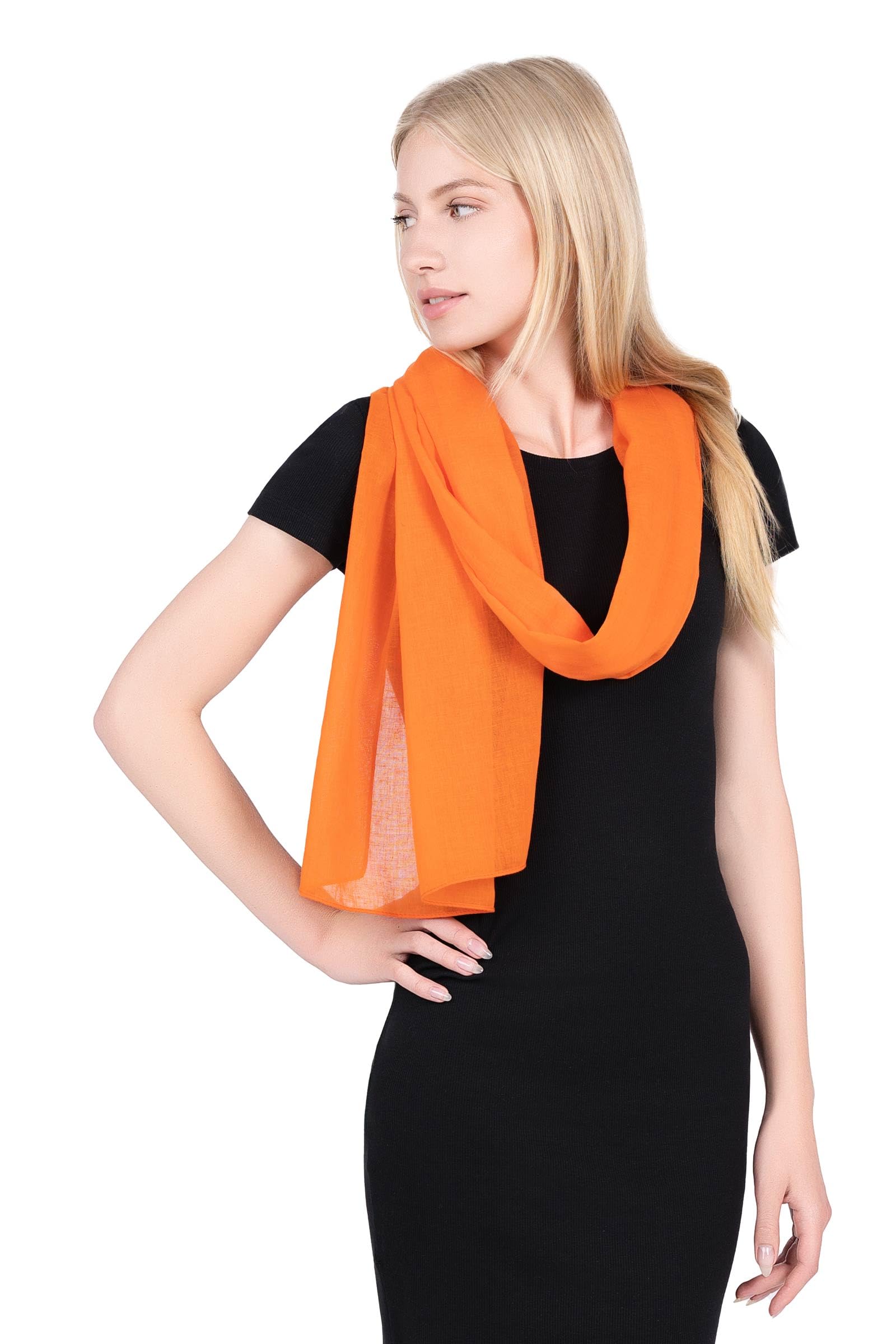 Sciarpa Di Cotone 100% 200x110 Cm - Foulard Unisex, Oltre 50 Colori, Per Capelli E Stola - Foto 9