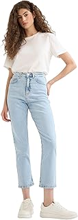 DeFacto Mary Vintage Straight Fit Yüksek Bel Bilek Boy Jean Yıkamalı Pantolon