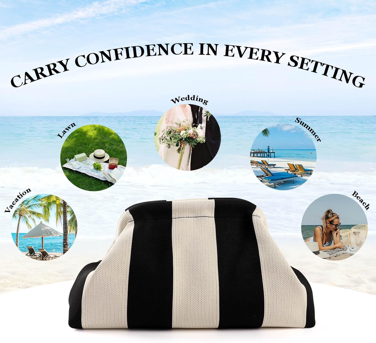 Woven Dumpling Bags for Women Pink and Green Purse Colorblock Clutch Crochet Purses Handbags Summer Beach Clutch 2025 - Image 7