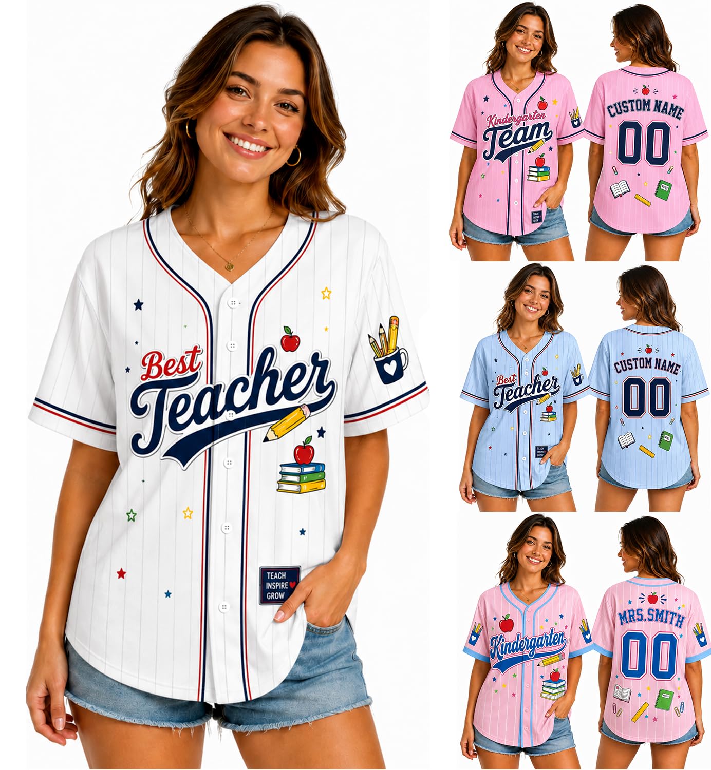 Teacher Jersey Personalized Teacher Shirts Back to School Outfits