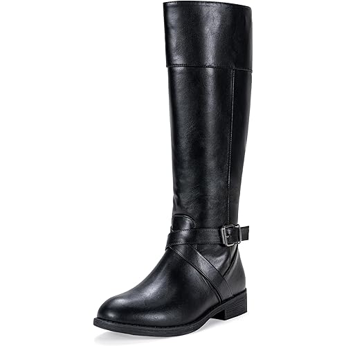 Vepose Women's 949 Knee High Boots,Tall Riding Boots Low Heel with Wide Calf and Wide Widths
