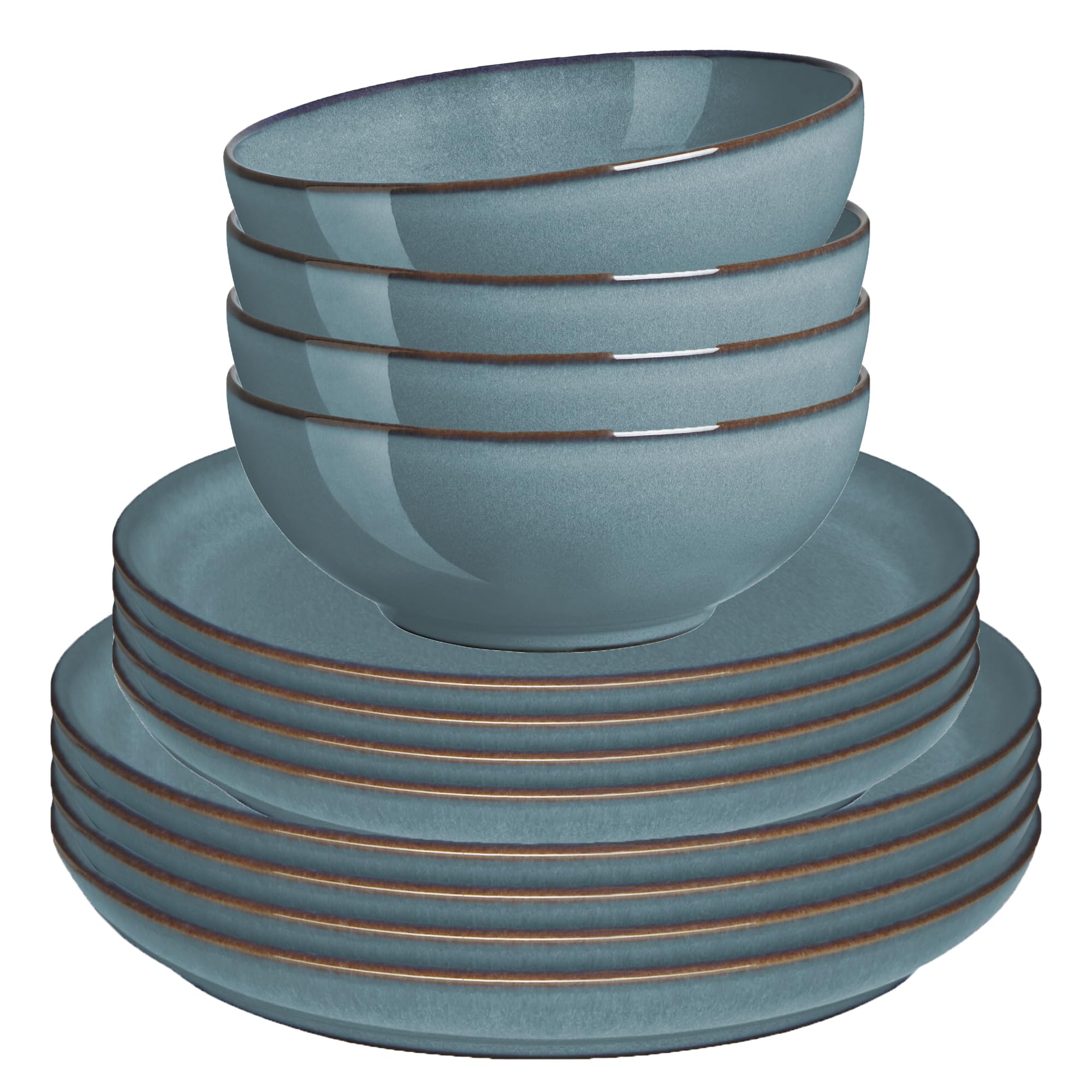 Amazon.com: Denby - Azure Coupe Dinner Set For 4-12 Piece Blue