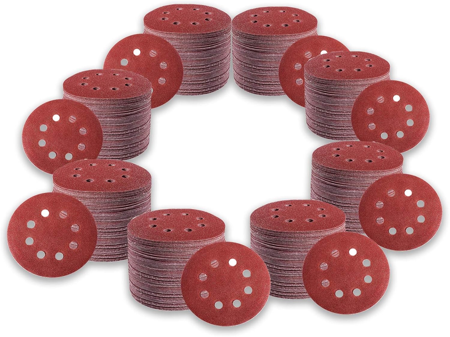 Boncaca Sanding Discs 180PCS 12 Specifications，5 Inch Hook and Loop