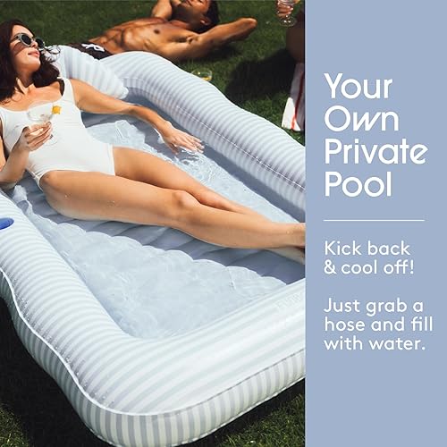 Miniatura 3 de FUNBOY Tanning Pool Lounger Float, XL 72'' x 48'' Pool Float with Custom Pillow and Large Cup Holder, Perfect for Pool or Backyard.