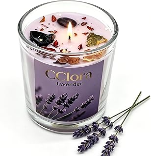 Lavender Scented Candles for Women,Crystal Energy Candle for Home Scen...