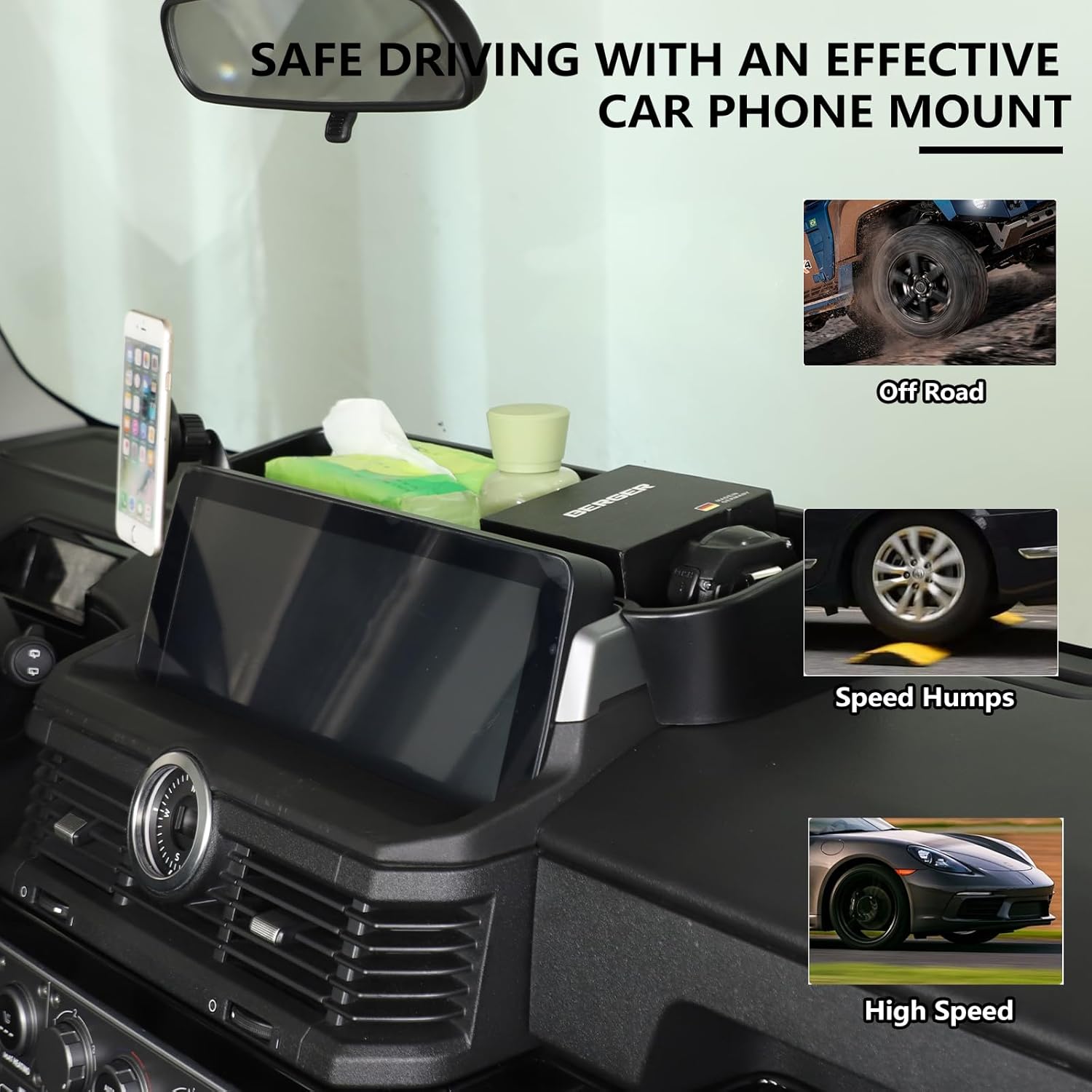 Car Dashboard Behind Screen Storage Tray Compatible with INEOS Grenadier 2020-2025 ABS Dashboard Non-Slip Storage Organizer Tray Phone Holder Tray (Style F)