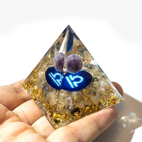 Miniatura 9 de Pirámide de orgón, pirámide del zodiaco, pirámide de cristal curativo de energía para la salud, éxito de la suerte, decoración del hogar, regalo (2