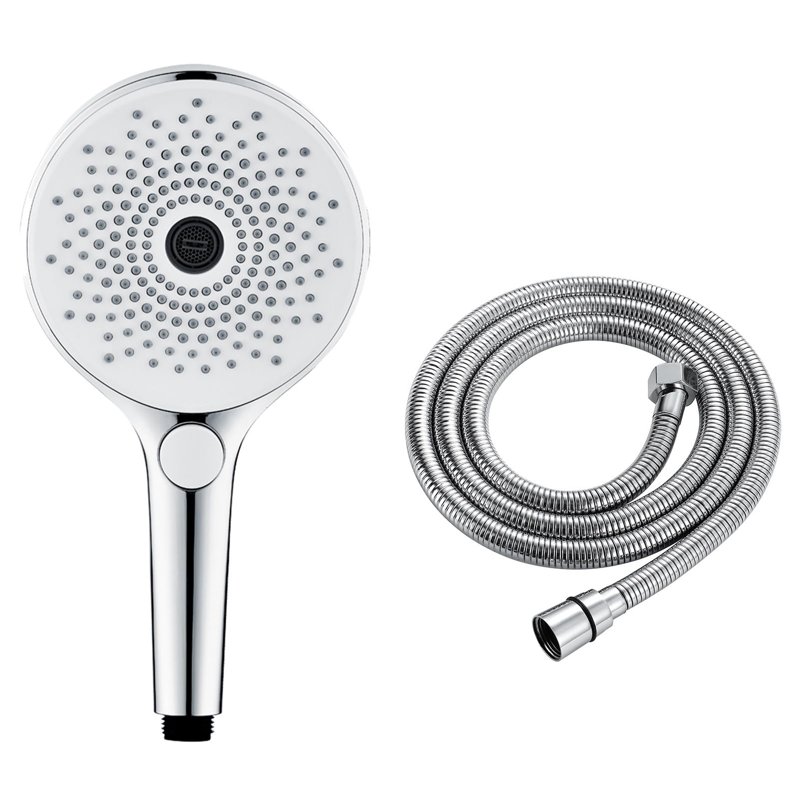 Alcachofa De Ducha, Cabezal De Ducha, Alcachofa De Duchas con Alta Presión, ABS Cabezal De Duchas, Ahorro De Agua, Manguera De 1,5 M, Fácil De Instalar, Ajuste Universal, con Soporte De Latón