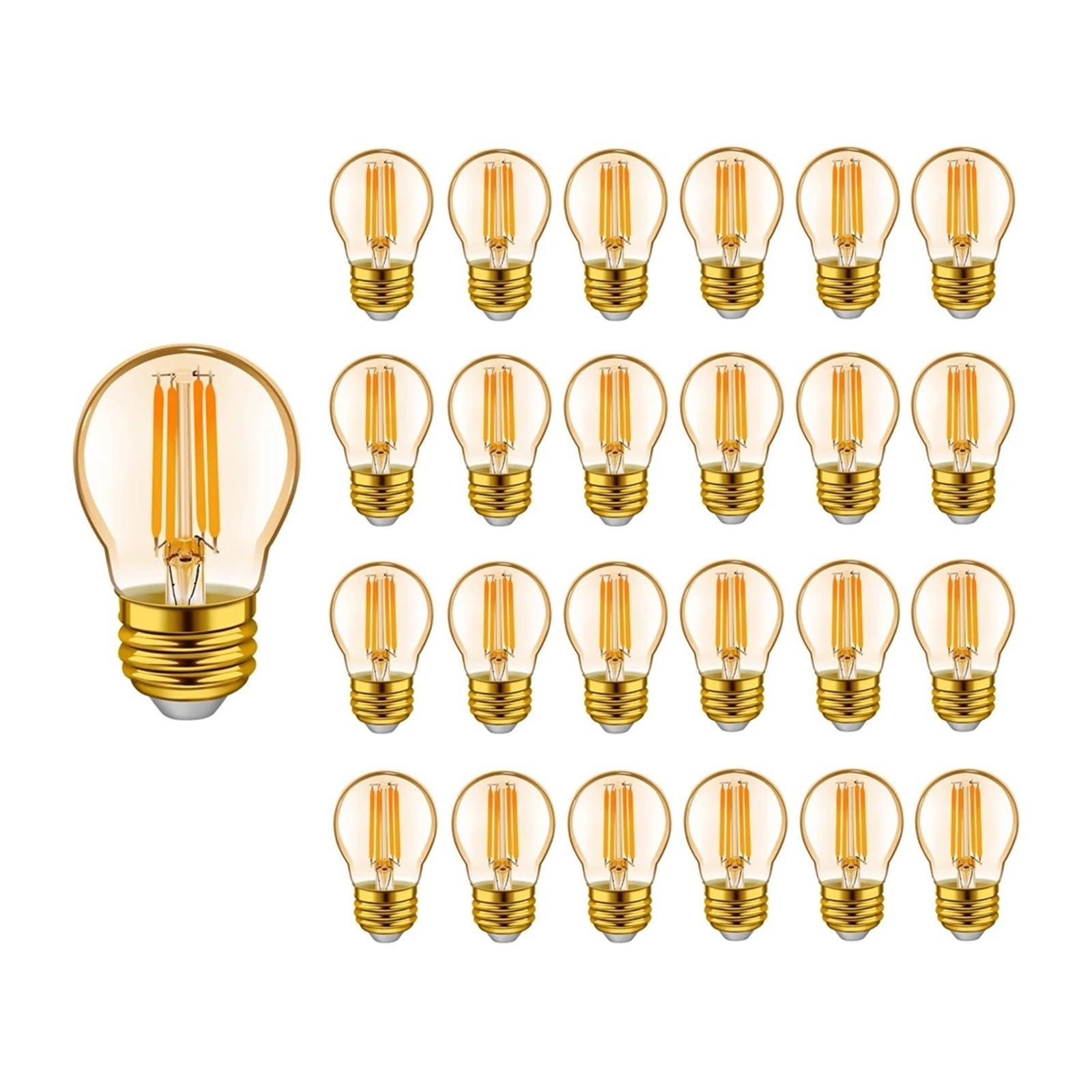 GERRIT Bombilla Edison de filamento Led G45 Mini globo 4W 6W E27 lámpara Led Vintage regulable 2200K blanco cálido for bombilla de cadena (Color : 25PCS, Size : E27 220V_NO_6W)