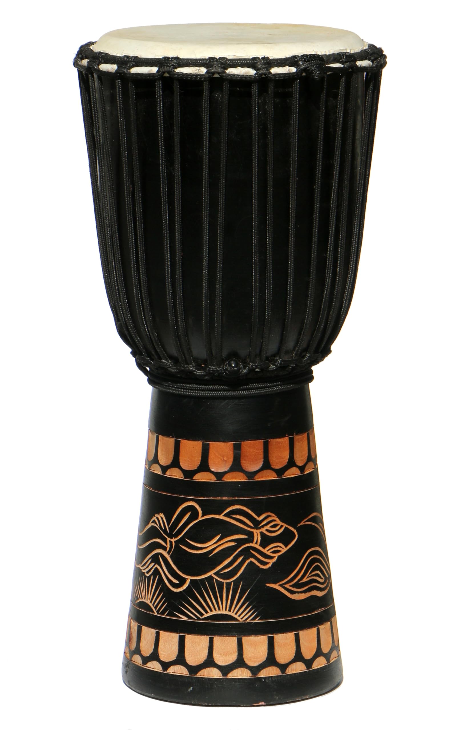 Djembé de 50 cm - Bongo tallado con talla gecko como idea de regalo África Style tambor 15