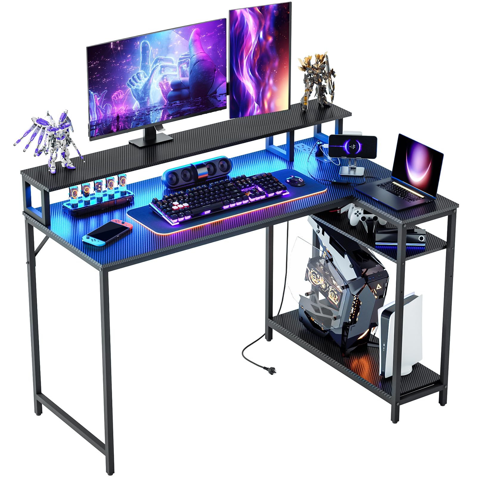 Amazon | WASAGUN(ワサグン) ゲーミングデスク 40インチ L型デスク LED