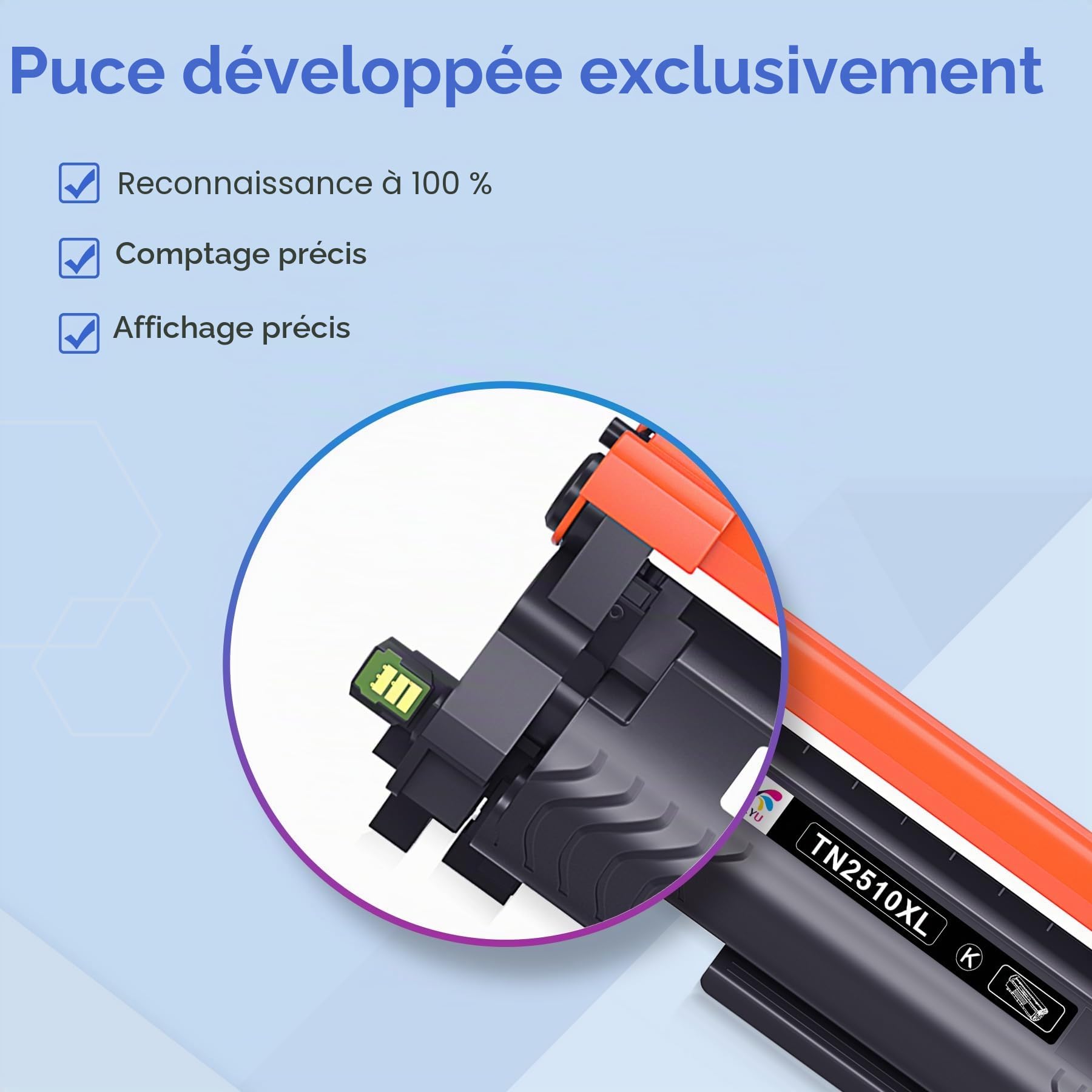 ONLYU TN2510 TN2510XL TN 2510XL TN-2510 XL HL-L2400DWE HL-L2400DW Toner | Compatible avec Brother HL-L2445DW DCP-L2627DWE MFC-L2800DW DCP-L2660DW DCP-L2665DW MFC-L2827DWXL MFC-L2860DWE (2 Noir)