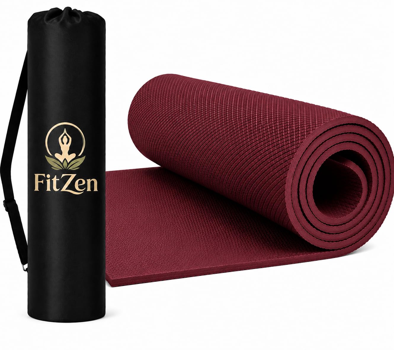 Yoga Mat for Women and Men 6mm with Carry Strap EVA Material Extra Thick Exercise Mat for Workout Yoga Fitness Pilates and Meditation, Anti Tear Anti Slip For Home & Gym Use (Maroon, 6mm)-image-24